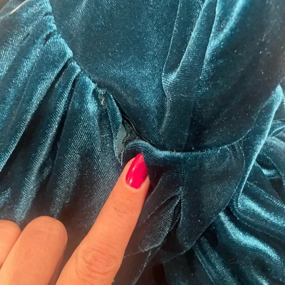 TEAL VELVET VIXEN BY MICHELINE PITT SWING DRESS 2XL - Picture 4 of 8